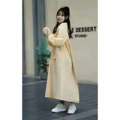 ☆ イエロー ☆ M ☆ レインコート レディース レインウエア ロング レインコート レディース リュック対応 ロング レインウェア レインウエア 雨靴 雨具 合羽 かっぱ カッパ レインポンチョ リュック ロング丈 前開き 着脱簡単 完全防水 防水