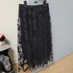 未使用 黒 チュールスカート レース