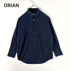 ORIAN ストライプ ノースリーブ シャツ オリアン ネイビー 