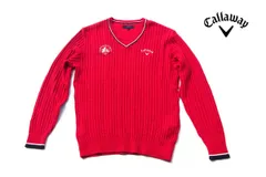 【3月末限定セール】【中古】キャロウェイ｜Callaway｜Vネックケーブルニット｜BRIGHTON HERE WE COME!｜メンズゴルフウェア｜M