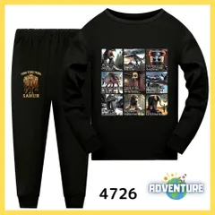 4726 Tung Tung Tung Sahur トゥントゥントゥンサフール 長袖 パジャマ ロンT セットアップ 110 120 130 140 150 160 黒 ブラック 男の子 ミーム 服 キッズ 子供  イタリアンブレインロット tsls9