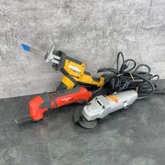 ディスクグラインダー コード式マルチツール 電気のこぎり 電動工具 3点セット 【中古】SK11 SMT-200AC リョービ G-108A DN-100KD / 512764