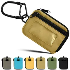 【人気商品】定期入れ カラビナ付き 子供 財布 軽量 小銭ケース ミニ財布 コインケース メンズ カード ケース 小銭入れ コード付き 吊り下げ パスケース カード入れ 小銭 Wasenn カーキ