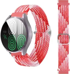 Pellforia 互換品 スマートウォッチ ベルト バンド 時計バンド 腕時計ベルト クイックリリース ナイロン編み 調整可能 伸縮ベルト(赤 グラデーション,  20mm)