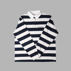 THE MUSEUM VISITOR★韓国★人気 LOGO STITCHED STRIPE PK SHIRT THE MUSEUM VISITOR(ザミュージアムビジター) LOGO STITCHED