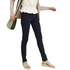 [アイモハ] 《累計30万枚突破のレギパンに「ポケット付き」登場！》ハイウエストストレッチ美脚レギンスパンツ[ポケット付き] (デニムネイビー， 2