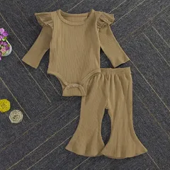 子供服 女の子 ロンパース セットアップ フリル付き 長袖 90サイズ