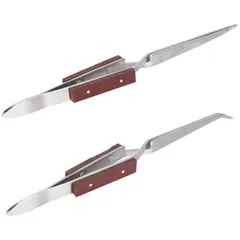 新品 ファイバーグリップはんだ付けピンセット、 クロスロックファイバーグリップピンセット、 ジュエリーロックピンセット、 溶接ピンセット、 耐熱ジュエリーはんだ付けセルフロッキングピンセット、 固定製品DIYアクセサリ用のはんだ付けピンセット、 曲がった＆スト