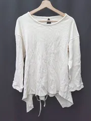 ◇ Simplicite シンプリシテェ ウエストリボン リブ 長袖 カットソー アイボリー レディース メンズ P  【1407260041825】