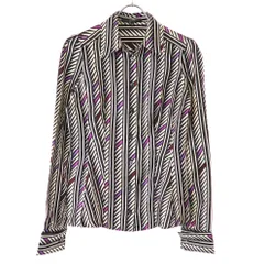 GUCCI シルク100％ ボウタイ付きシャツ ホースビット柄 パールボタン M GUCCI - 極美品 グッチ GUCCI シャツ ブラウス タイ付き ロング