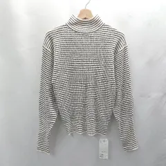 ◇ ⊇ ◎●未使用● Discoat ディスコート ボーダー 長袖 ニット サイズF オフホワイト レディース E  【1502180042775】