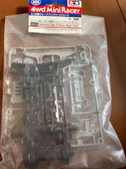 ミニ四駆　スーパーXカーボン入強化シャーシ　ブラック　グレイ