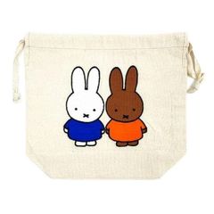 刺繍シリーズ 巾着 ミッフィー ミッフィー＆メラニー W28×H25cm（マチ付き） マリモクラフト DBM-867