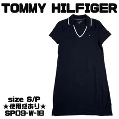 TOMMY HILFIGER ポロシャツワンピース ブラック S/P 送料無料 古着