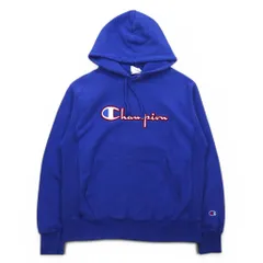Champion リバースウィーブ REVERSE WEAVE プルオーバーパーカー XL ブルー スクリプトロゴ 青単タグ 復刻 ホンジュラス製
