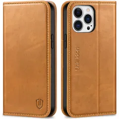 新品 SHIELDON iPhone 12promax 対応 手帳型ケース 本革レザー アイフォン12 プロマックス用スマホカバー 耐衝撃 TPU素材 [RFIDブロッキング] カードポケット マグネット式 スタンド機能付き 全面保護 iPhone 12 Pr