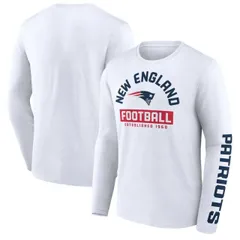 【送料無料】 アンブランデッド メンズ Tシャツ トップス Men's Fanatics Branded White New England Patriots Long Sleeve T-Shirt Pat White