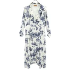 アメリ 総柄 長袖 シャツワンピース M ホワイト系 AMERI UNDRESSED レディース 古着 【231204】