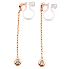 【A：ピンクゴールド × イヤリング】[Cream dot. クリームドット公式] イヤリング レディース チェーン 一粒 ビジュー ロング 揺れる 上品 大人 カジュアル オフィス 女性 結婚式 アクセサリー ギフト 