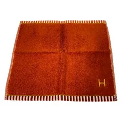 HERMES(エルメス) ハンカチ美品  - オレンジ ハンドタオル コットン