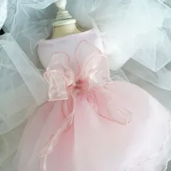 ☆ ライトピンク ☆ Lサイズ ☆ ペットウェア ウェディングドレス kpetwd01 犬ドレス ペット服 犬服 犬の服 ウェディングドレス ドレス 犬用ドレス ワンピース パーティードレス ペットウェア ドッグウェア 上品 リボン レース お姫様 プリンセス