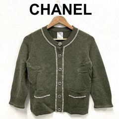 CHANEL　シャネル　カシミア　カーディガン　ビーズ　P32445K00685　グレー　サイズ42