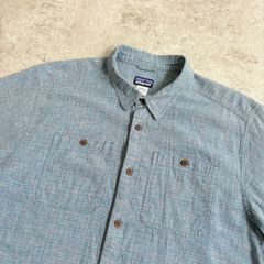 2013年製 patagonia Hemp Short sleeve shirt 【blue × brown】 パタゴニア ヘンプ 麻 半袖シャツ チェック 【 ブルー × ブラウン】