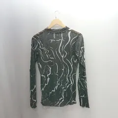 ◇ Θ◎●未使用●Φ emi+ エミプラス 総柄 長袖 シアーシャツ サイズL ブラック レディース E  【1502200012047】