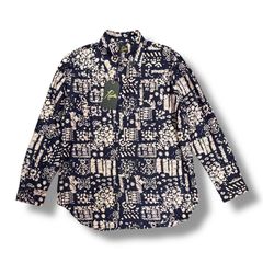 未使用品 Needles 25SS Western Shirt 総柄ウエスタンシャツ ニードルス ニードルズ QV297 ネイビー L 90230A5