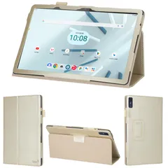 新品 wisers au Lenovo Tab M10a 5G LET02 Lenovo TAB7 専用 タブレットケース (ゴールド) 10.6インチ 対応 (タッチペン/保護フィルム 付き/スタンドタイプ) タブレットカバー 2023 新型