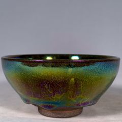 津軽びいどろ 作家物 秋村実作 金彩花入れ 重量約1075g未使用品・美品