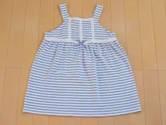組曲 kumikyoku 子供服 女の子 女児 チュニック ノースリーブ ボーダー 青 夏 TM 約 140cm 150cm ★3 キッズ ジュニア 【中古】 ユーズド ガールズ アウトレット リサイクル 古着 子ども服 こども服