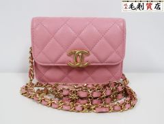 シャネル CHANEL ミニミニ マトラッセ キャビアスキン ピンク チェーンバッグ ベルトバッグ 極上美品 バッグ ポーチ