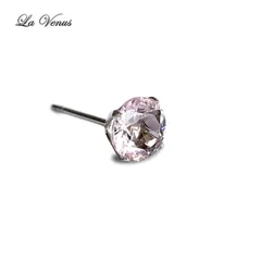 ✴︎つけっぱなしOK✴︎ 希少石 モルガナイト 大粒 ピアス 6mm SUS316 サージカルステンレス 片耳用 一粒スタッド ゴールド シルバー 4月 誕生石 桜ピンク