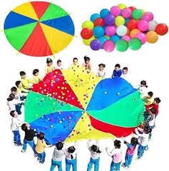 SALUDABLE バルーン ボール 運動会 プレイパラシュート おもちゃ 屋外 幼稚園 保育園 2m + ボール30個