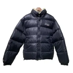 FIRST DOWN　ダウンジャケット　ナイロンジャンパー　アウター　リバーシブル　ハイネック　フルジップ　ワンポイント　ブランドロゴ　刺しゅう　古着