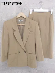 ■ JANE MORE ジェーンモア 膝下丈 ダブル スカート スーツ セットアップ 上下 サイズ7 ベージュ レディース 【中古】 【1002801358877】