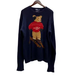 ラルフローレン POLO RALPH LAUREN ポロベア HAND KNIT ニット セーター ネイビー Mサイズ 201MT-4270 VB