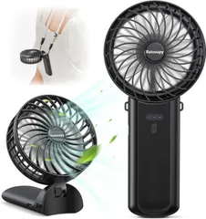 ハンディファン【3WAY変身 2024新登場】携帯扇風機 小型 静音 強力 4段階風量 7枚羽根 Type-C充電式