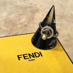 FENDI フェンディ サークル ロゴ パール リング 16号 シルバー