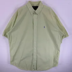 古着 90's/90年代 ラルフローレン RALPH LAUREN 半袖シャツ ワンポイント ロゴ 刺繍 ボタンダウンシャツ BLAKE L  グリーン系 チェック メンズ