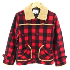 アーノルドパーマー ボアジャケット チェック柄 アウター レディース 1サイズ レッド×ブラック系 Arnold Palmer 【中古】のサムネイル