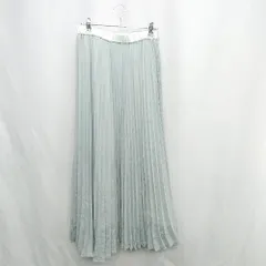 ◇ ⊂ green label relaxing グリーンレーベルリラクシング ロング プリーツ スカート サイズF ブルー系 レディース E  【1503050033022】