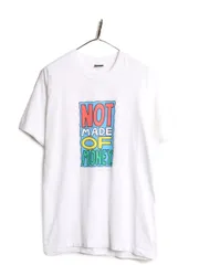 【お得なクーポン配布中!】 90s USA製 ジョーク メッセージ プリント Tシャツ メンズ XL / 古着 90年代 オールド 当時物 イラスト 大きいサイズ シングルステッチ 白