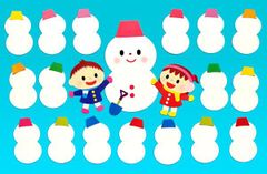 ★壁面飾り 標準サイズ（サイズ変更可能）「雪だるま作ろう！」 12月1月2月 冬 保育園 幼稚園★