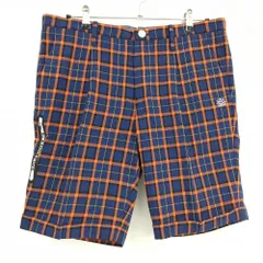 ★SALE価格★【超美品】セントアンドリュース ハーフパンツ ネイビー×オレンジ チェック サッカー生地  メンズ LL ゴルフウェア St ANDREWS