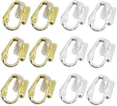 【在庫処分】イヤリングコンバーター クリップ式 縦型 ゴールド シルバー 2色6ペア シリコン カバー付き ノンホールコンバーター