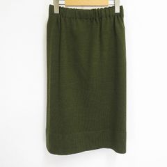 #a サイトウトヨコ 斉藤都世子 スカート カーキ ニット タイト 無地 総ゴム レディース [953677] k01