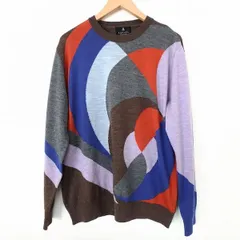 #wnc ランバン LANVIN ニット・セーター LB 茶 マルチ 柄 シルク混 メンズ [912352]のサムネイル