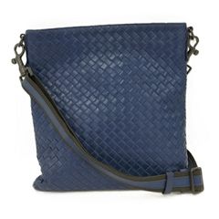BOTTEGA VENETA ショルダーバッグ イントレチャート レザー ブルー 276357